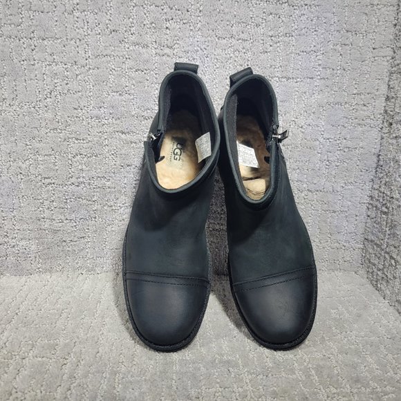 UGG Attell Women's Size 9 Waterproof Leather Side Zip Comfort Winter Ankle Boots - Picture 4 of 10